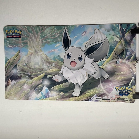 Pokémon Go TCG White Eevee Gaming Mat 23.5” x 13.5” Non Slip Base New Open Box - Picture 1 of 4